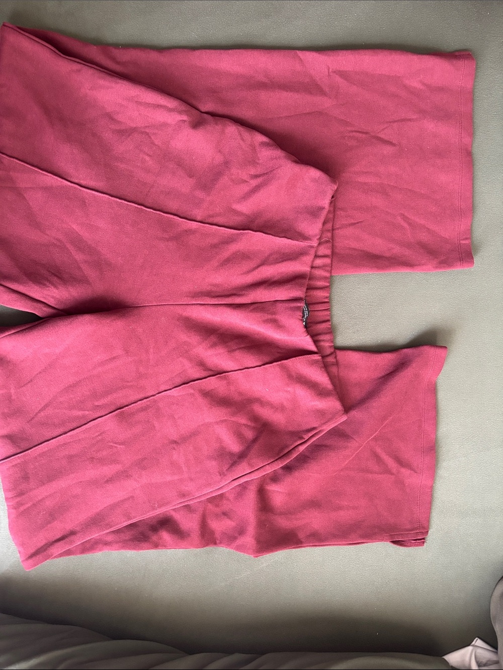 Zara Burgundy wide-leg, pleated, smart casual pants